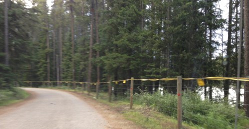 Electrified Fence Around Tent Campground at Lake Louise