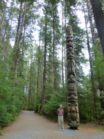 One of Several Totem Poles Along the Trail at Sitka National Historical Park